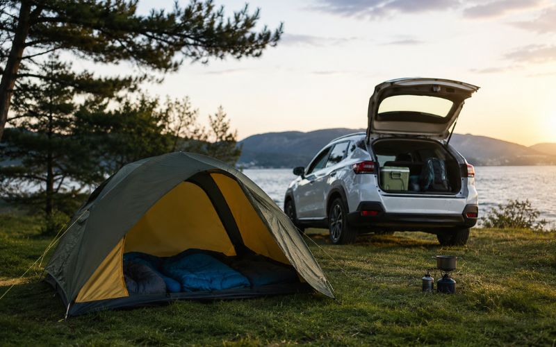 Pack Camping — tienda, sacos y equipo completo de acampada